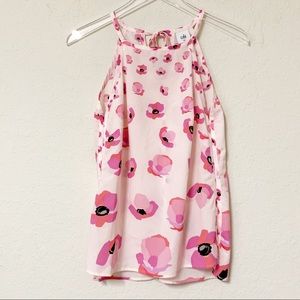 CAbi | Modern Tie Back Halter Pink Poppy | Size XS